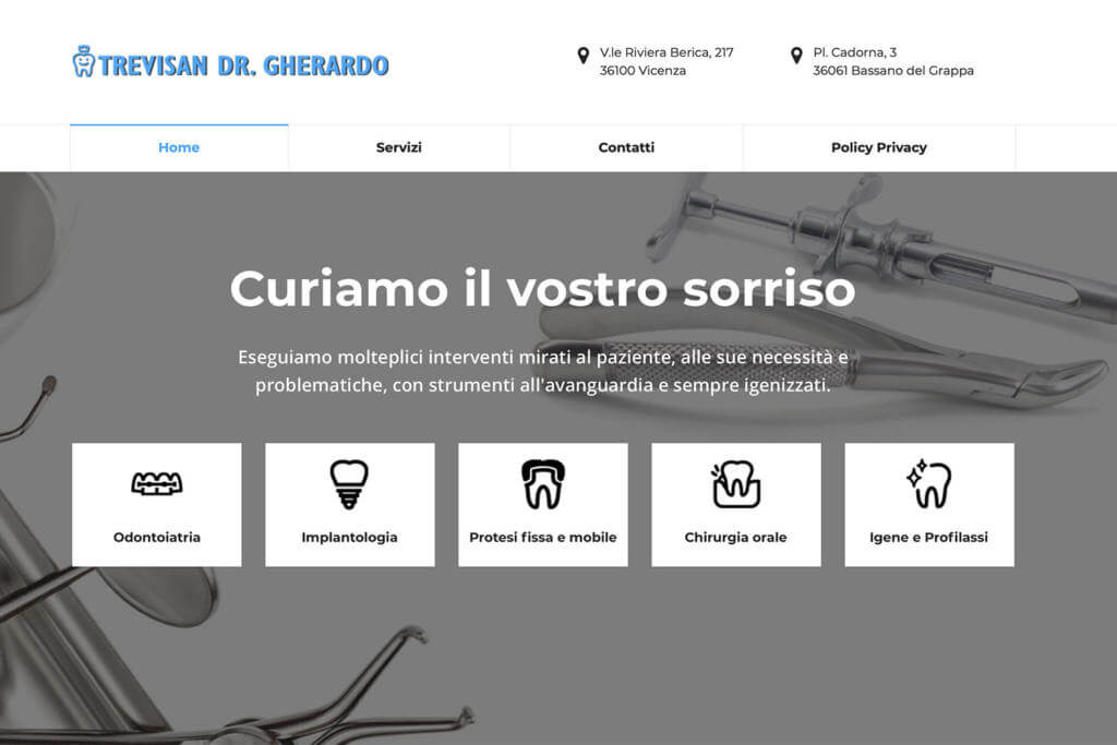 Sito Internet Dentista Trevisan