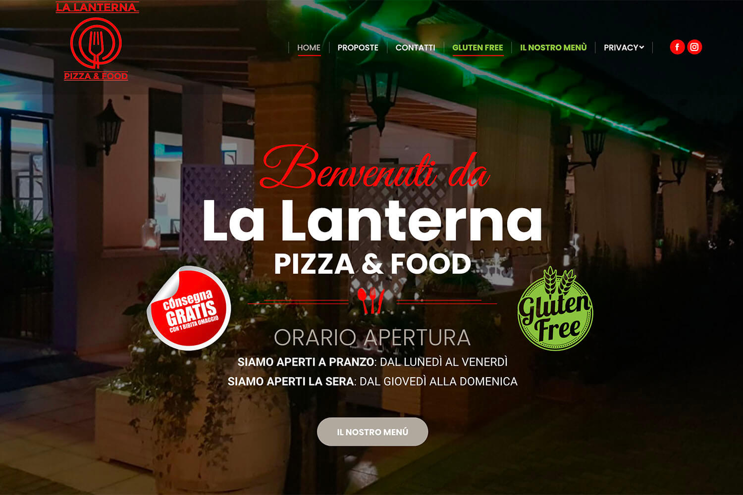 Sito Internet Pizzeria La Lanterna