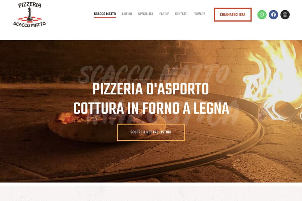 Sito Internet Pizzeria Scacco Matto