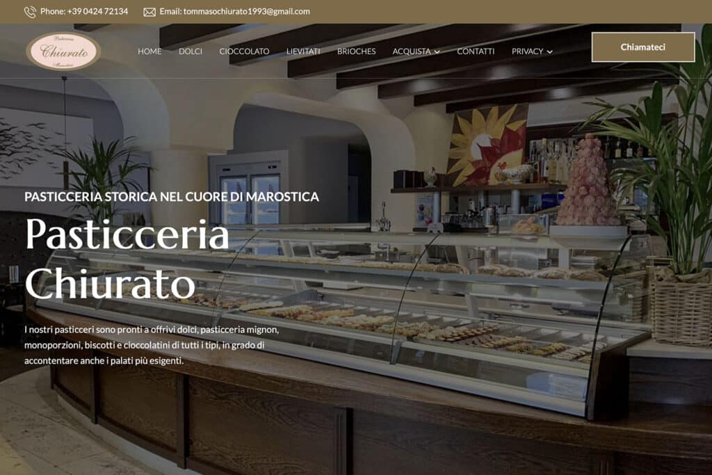 Sito Internet Pasticceria Chiurato